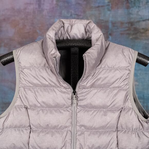 Eddie Bauer Women's Quilted Down Puffer Vest MEDIUM Full Zip EB650 Silvery Gray - Picture 3 of 6